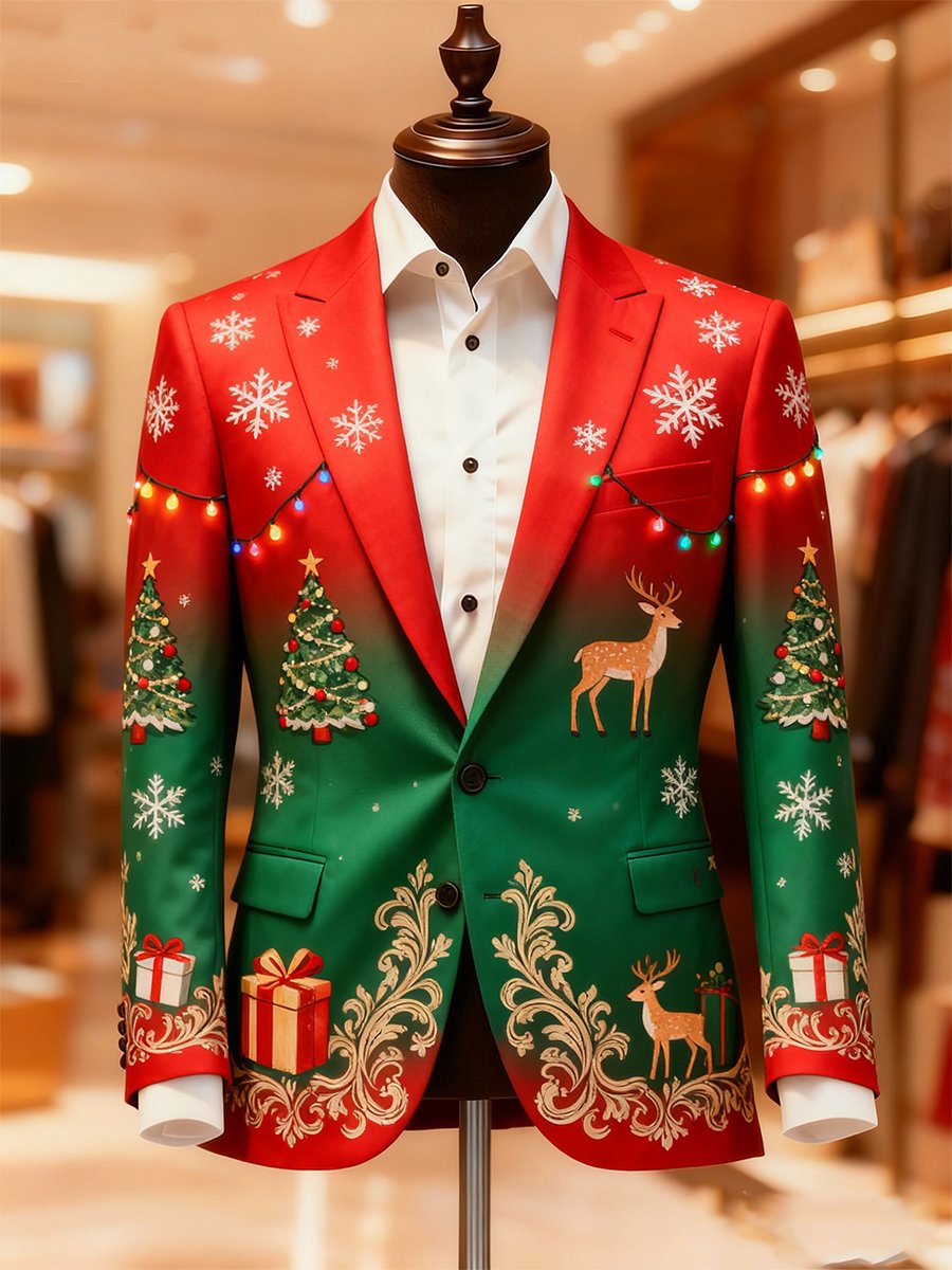 Men's Luxury Christmas Lapel Suit Jacket