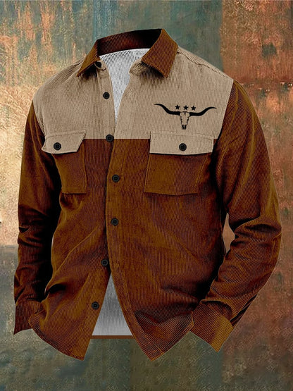 Men's Vintage Western Corduroy Shirt