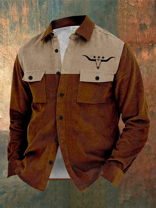 Men's Vintage Western Corduroy Shirt