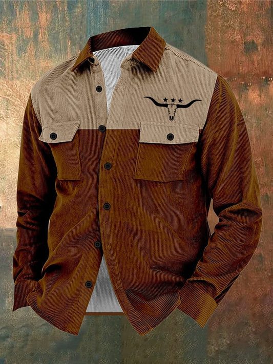 Men's Vintage Western Corduroy Shirt
