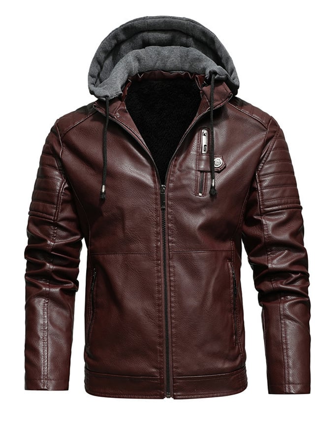 Men's Vintage Leather Multi-Pocket Outdoor Jacket