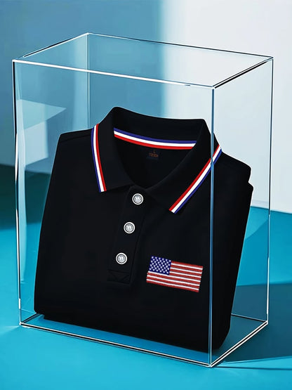 Men's Independence Day American Flag Casual POLO Shirt