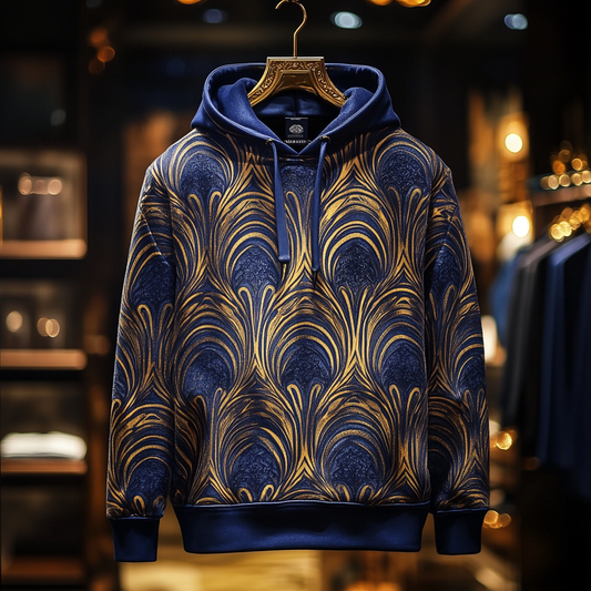 Line design art print hoodie Men