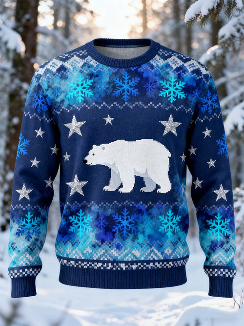 Men's Retro Casual Christmas Art Ugly Sweater