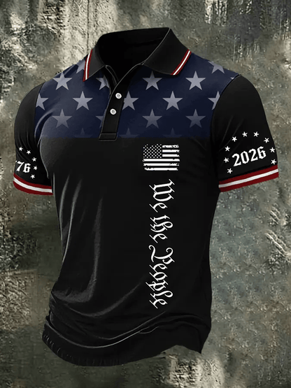 Men's USA 1776-2026 Printed Polo Shirt