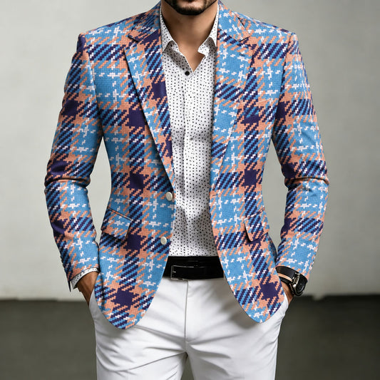 Men's Mosaic Checkered Blazer