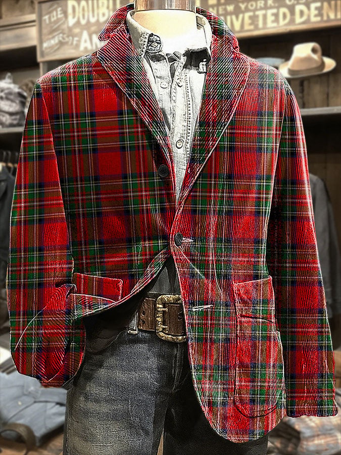 Men's Christmas Art Design Print Casual Coat