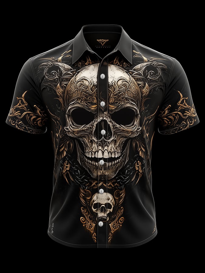 Men's Vintage Viking Skull Shirt
