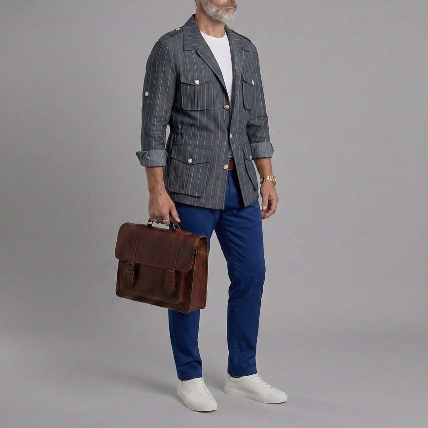 Men's Striped Casual Jacket
