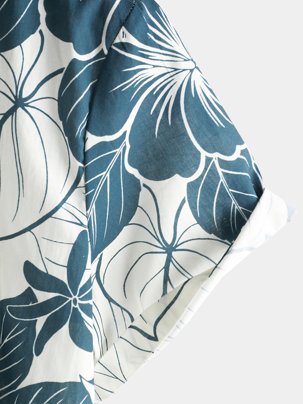 Men‘s 100% Cotton Hawaiian Floral Short Sleeve Button Beach Shirt