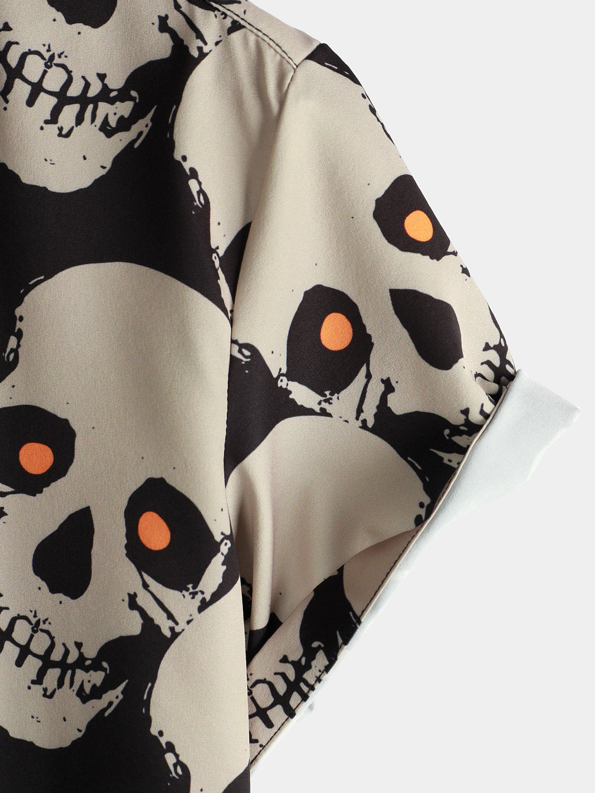 Men's Skull Cool Graphic Button Up Short Sleeve Punk Rock Art Black Hawaiian shirt