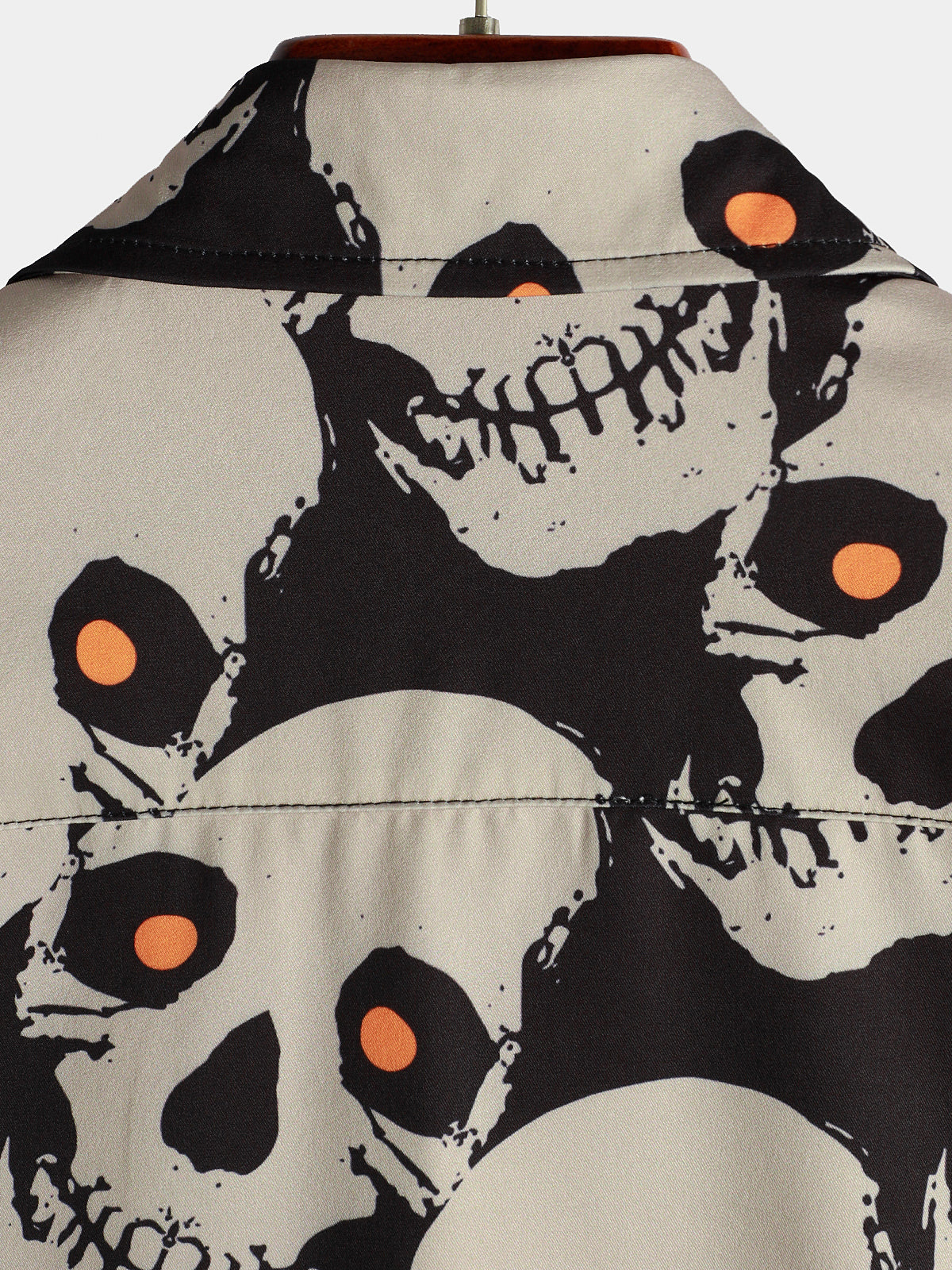 Men's Skull Cool Graphic Button Up Short Sleeve Punk Rock Art Black Hawaiian shirt