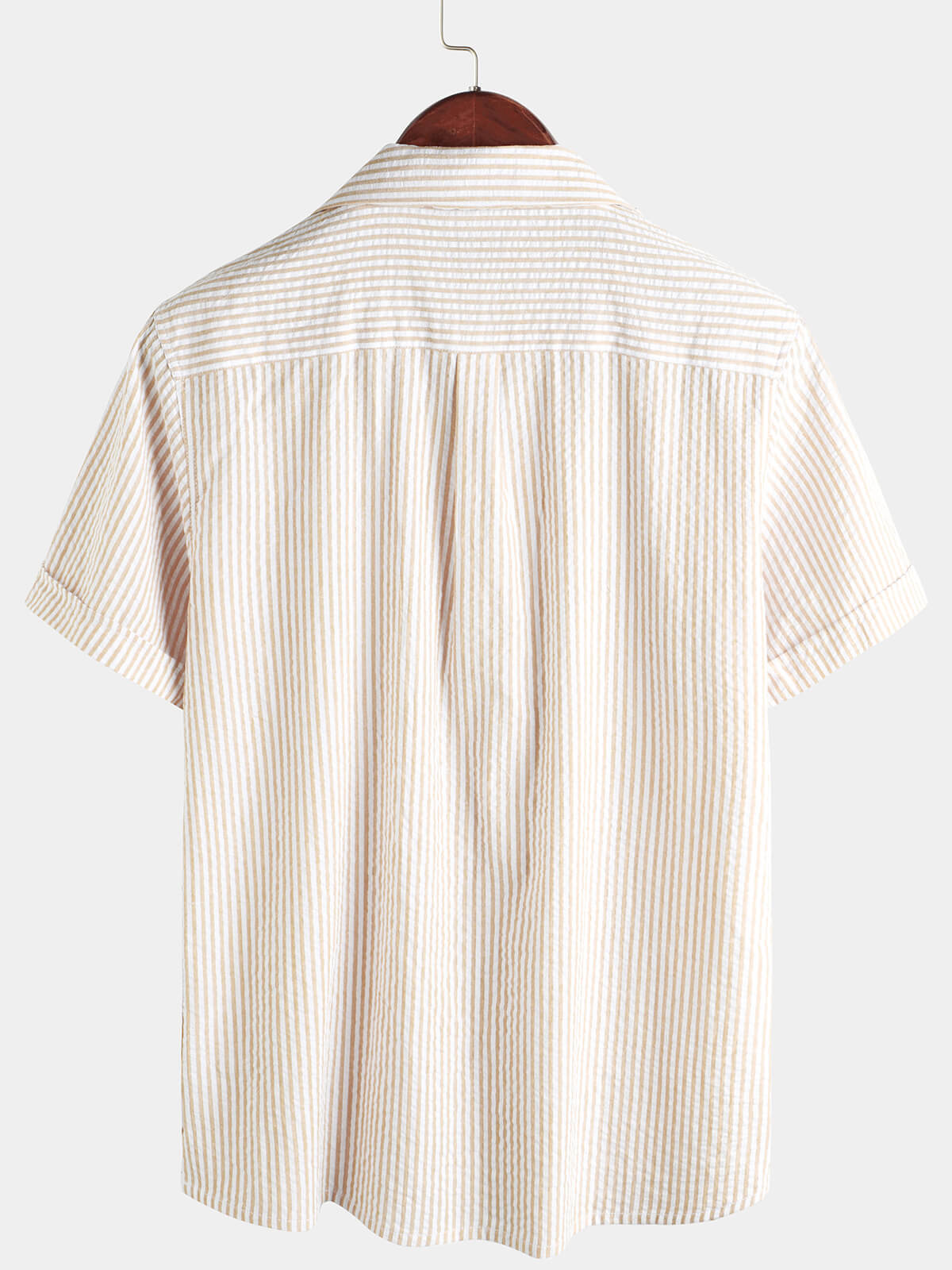 Men's Button Up Casual 100% Cotton Summer Pocket Short Sleeve Shirt