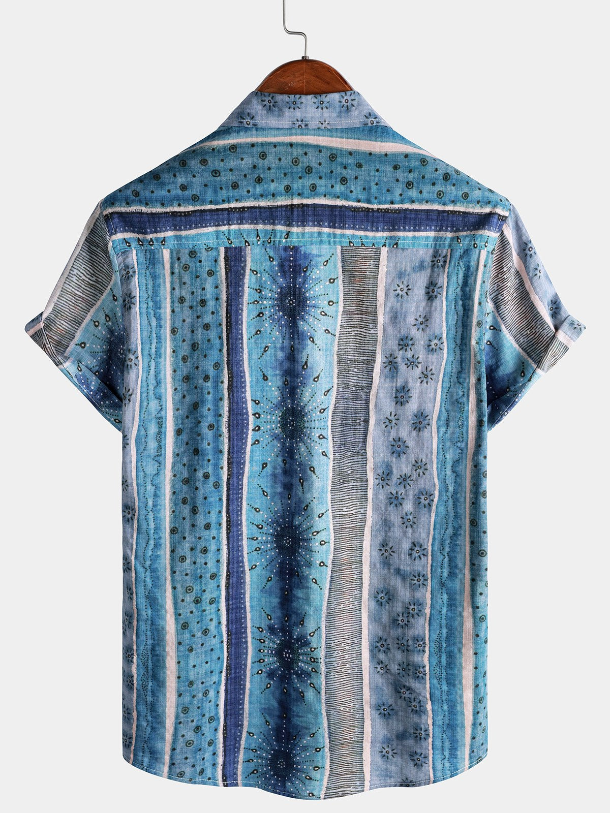 Men’s Striped Short Sleeve Button Down Breathable Cool Casual Shirt