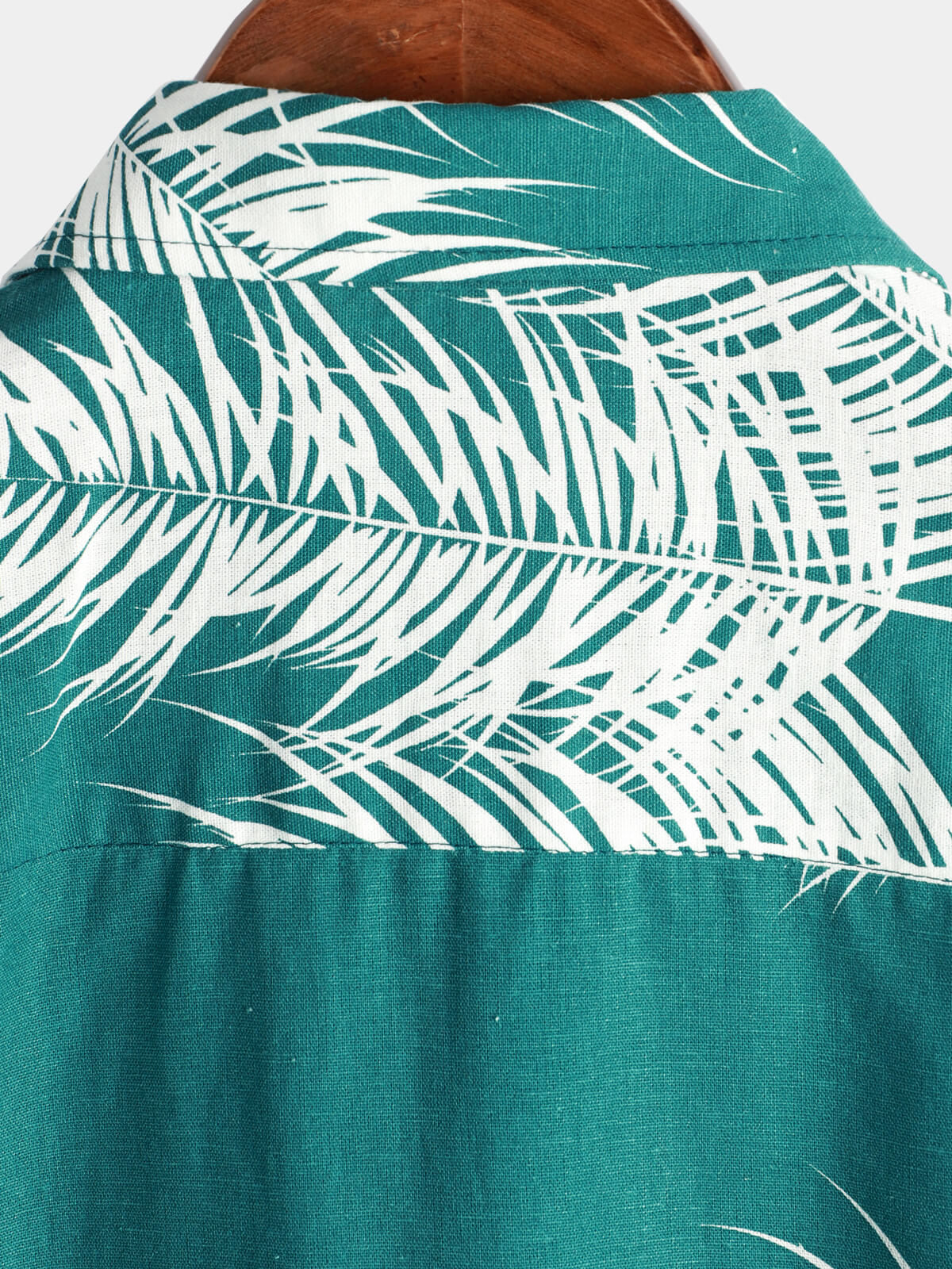 Men's Beach Holiday Cotton Linen Tropical Plant Print Pocket Hawaiian Short Sleeve Shirt