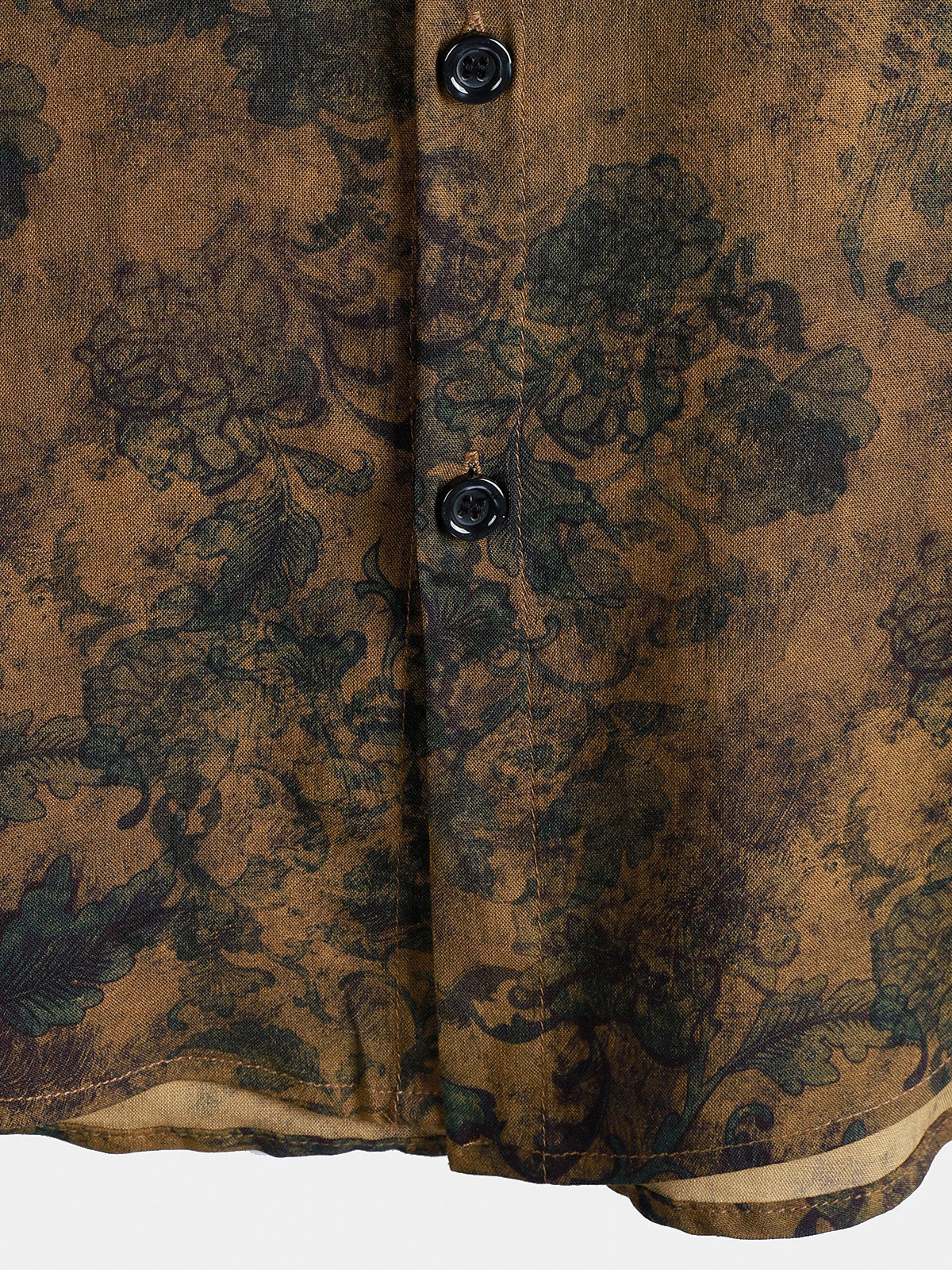 Men's Island Holiday Bohemian Short Sleeve Vintage Muted Botanical Breathable Lightweight Shirt