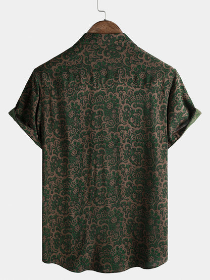 Men's Vintage Lightweight Breathable Rayon Hawaiian Vacation Shirt