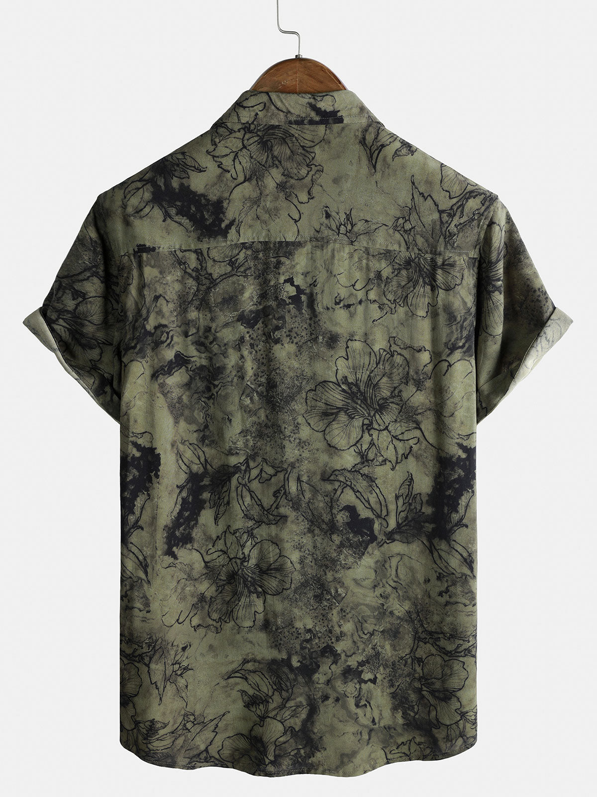 Men's Vintage Short Sleeve Lightweight Breathable Rayon Vacation Shirt