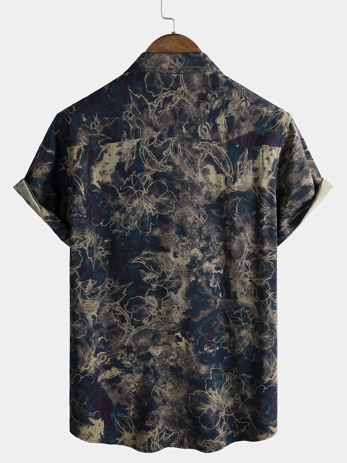 Men's Vintage Lightweight Breathable Rayon Short Sleeve Holiday Leisure Shirt