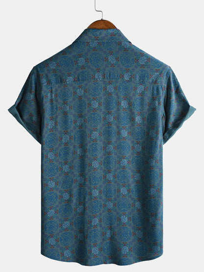 Men's Retro Bohemian Casual Short Sleeve Shirt