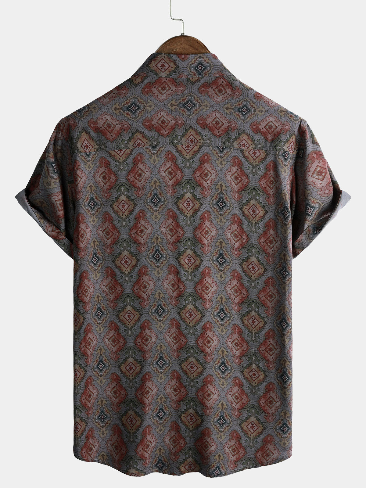 Men's Vintage Tribal Graphic Short Sleeve Bohemian Lightweight Breathable Cruise Shirt