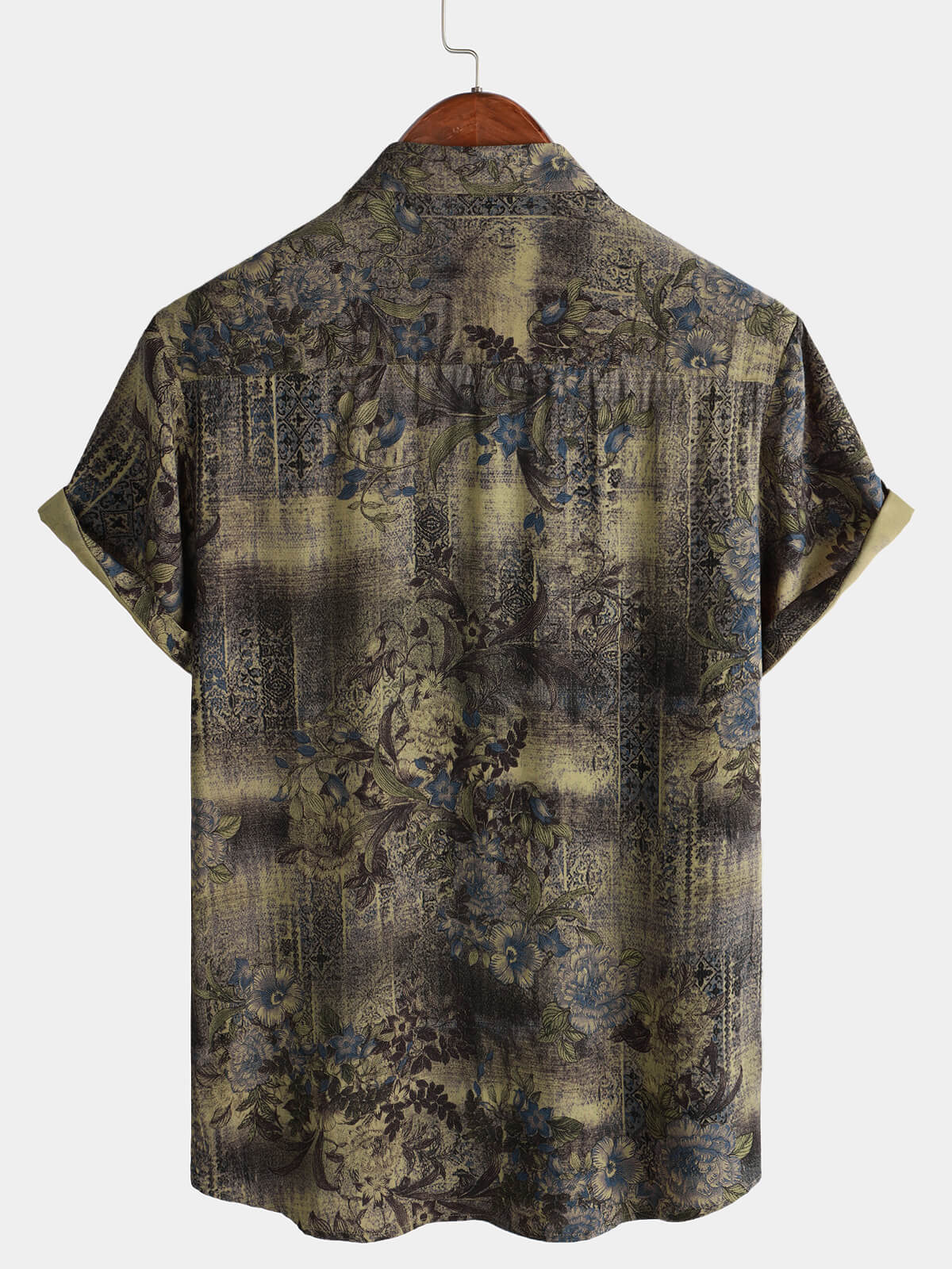 Men's Summer Vintage Casual Holiday Short Sleeve Button Up Shirt
