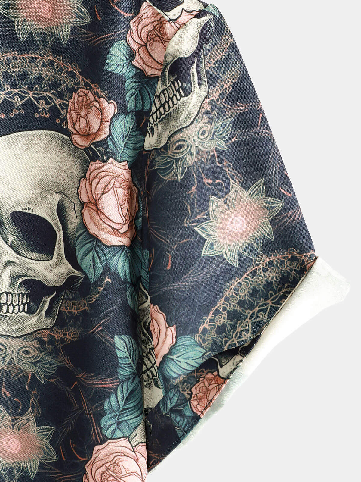 Men's Cool Skull Punk Rock Holiday Beach Short Sleeve Summer Shirt