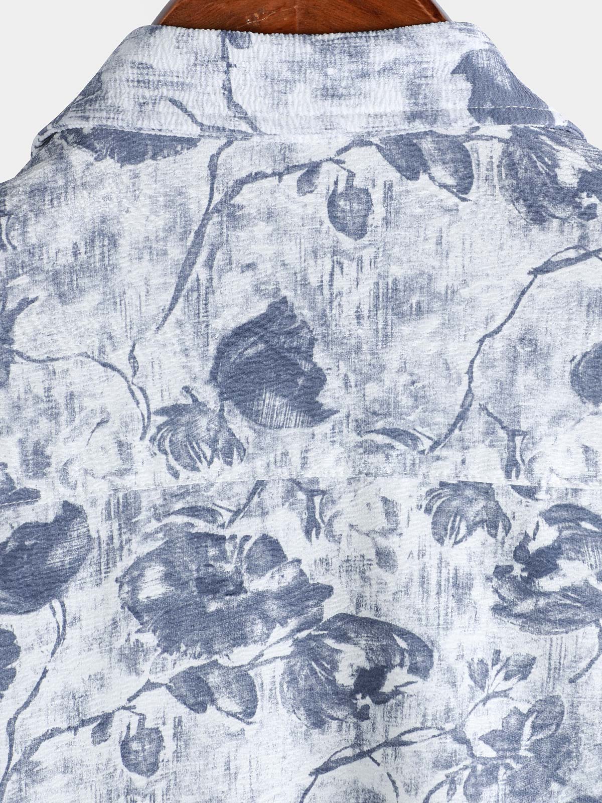 Men's Vacation Resort Lightweight Botanical Print Island Holiday Shirt