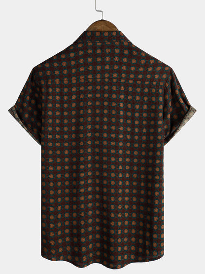 Men's Casual Vintage Summer Beach Short Sleeve Shirt