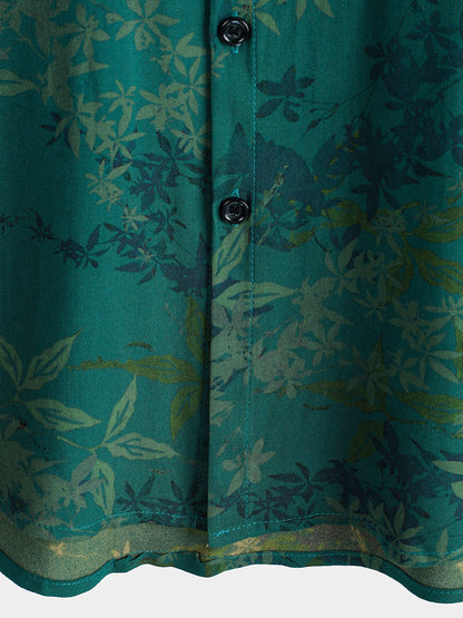 Men's Vintage Floral Breathable Vacation Short Sleeve Shirt