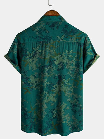 Men's Vintage Floral Breathable Vacation Short Sleeve Shirt