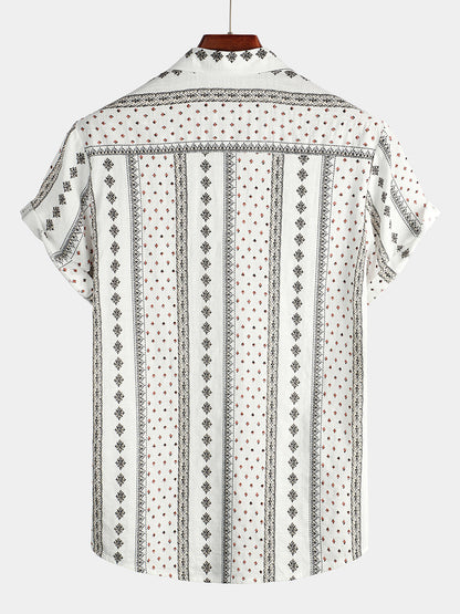 Men's Vintage Cotton Hawaiian Short Sleeve Shirt