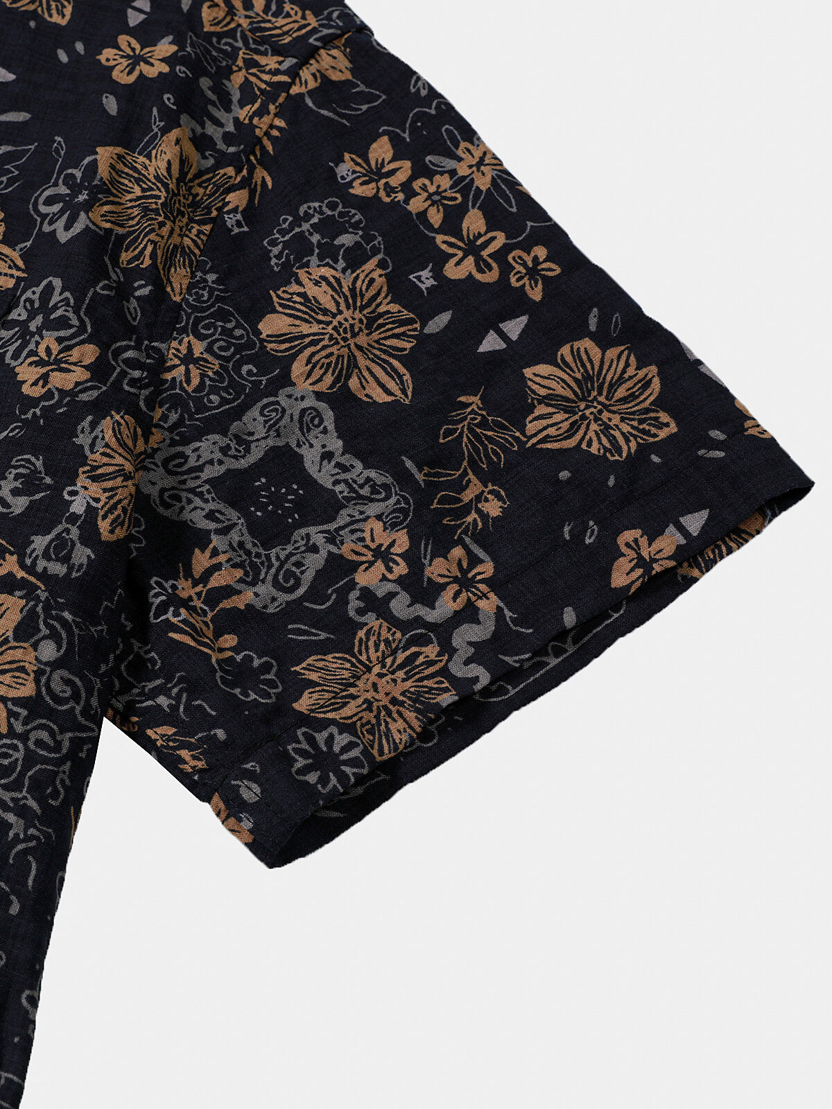 Men's Vintage Floral Print Bohemian Beach Short Sleeve Shirt