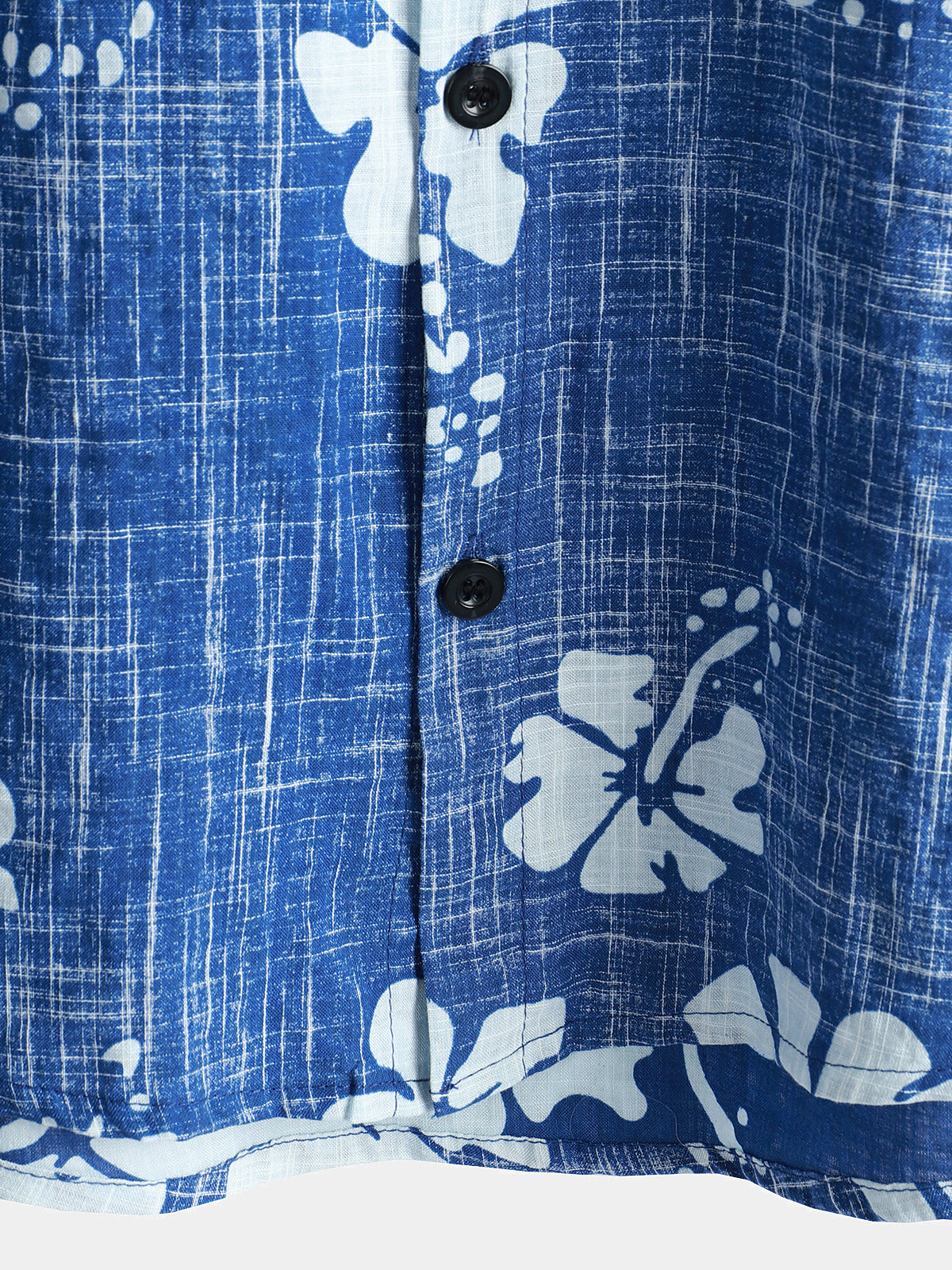 Men's Blue Floral Vintage Short Sleeve Button Up Beach Tropical Hawaiian Shirt