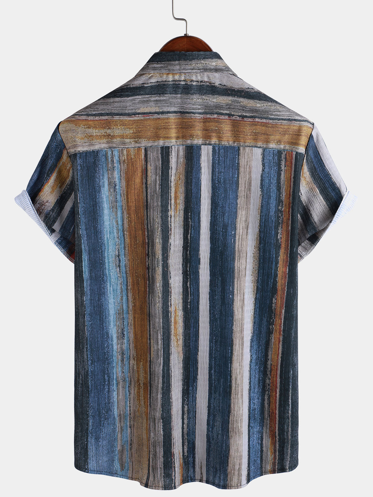 Men's Summer Striped Short Sleeve Hawaiian Shirt