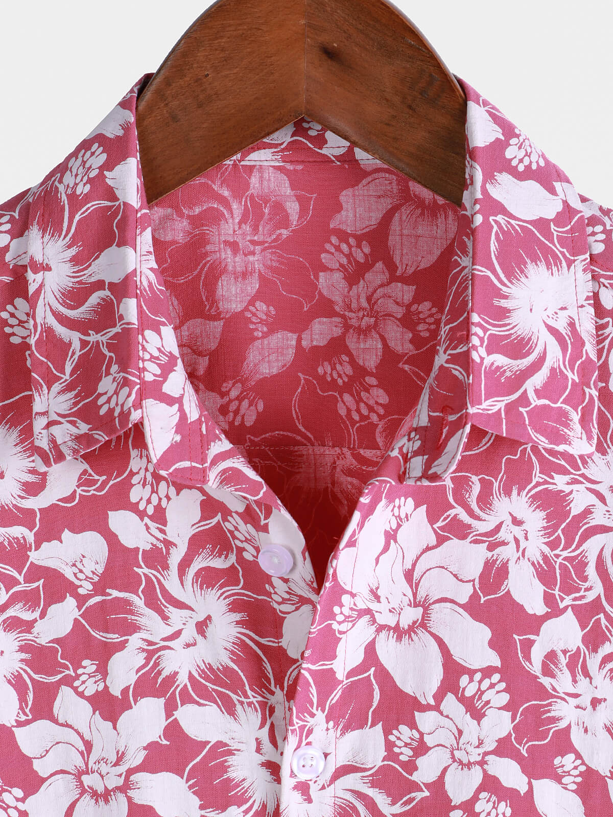 Men's Cotton Holiday Floral Print Hawaiian Beach Short Sleeve Shirt