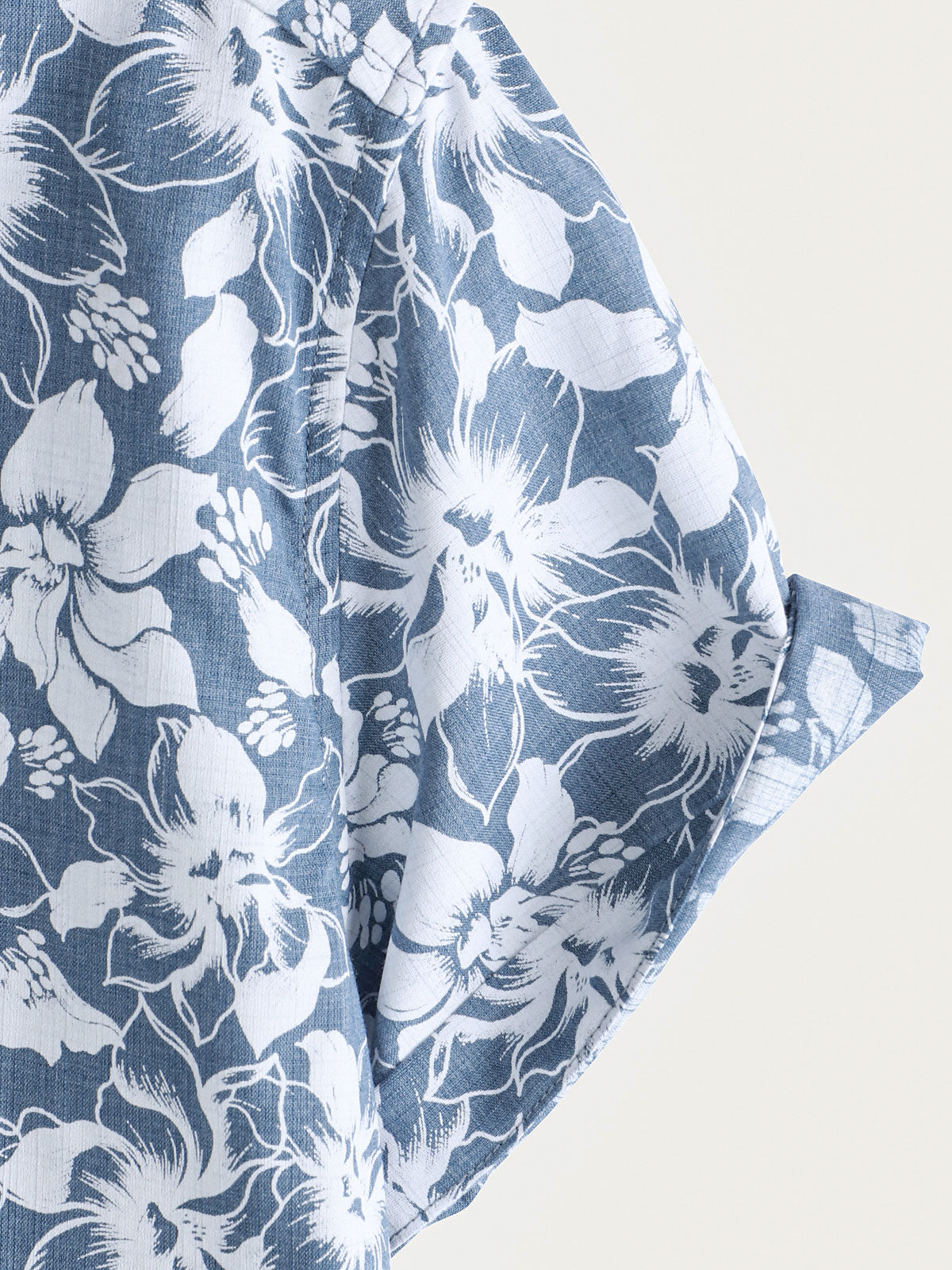 Men's Holiday Floral Print Hawaiian Beach Cotton Short Sleeve Shirt
