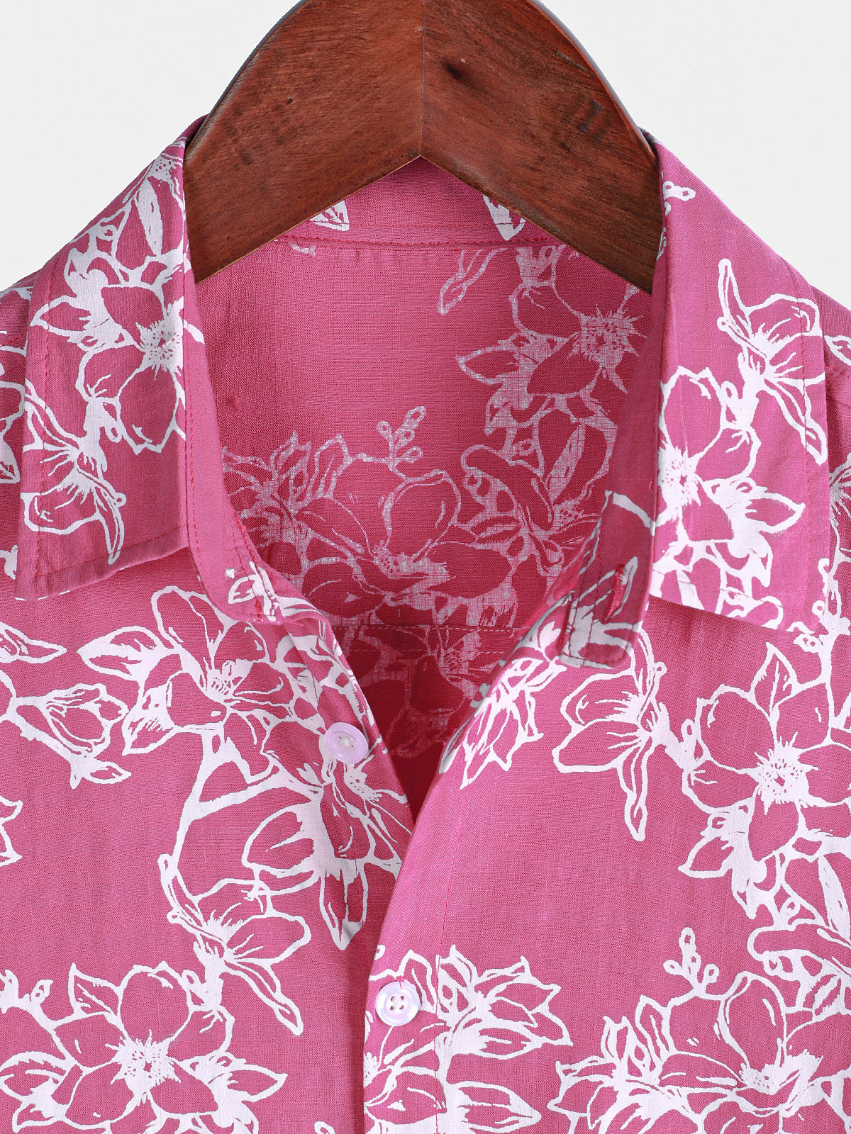 Men's Summer Casual Floral Holiday Beach Short Sleeve Cotton Shirt
