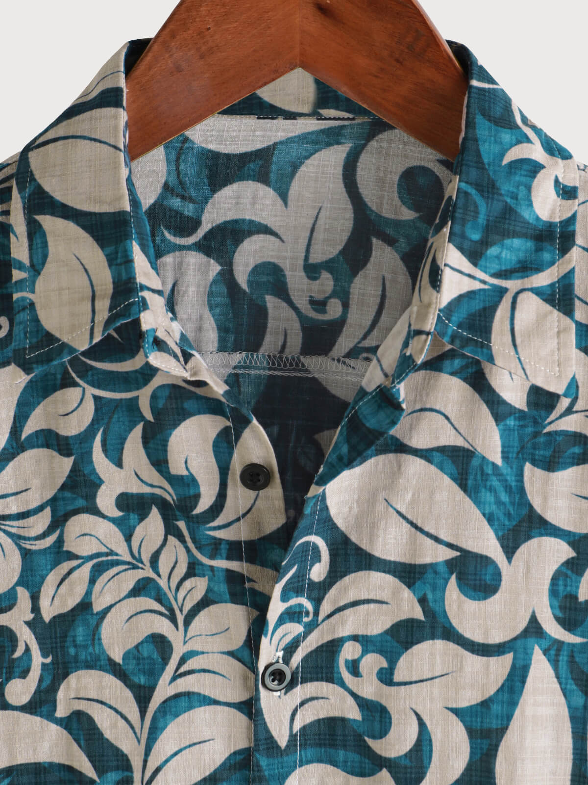 Men's Casual Vintage Holiday Floral Button Up Short Sleeve Shirt