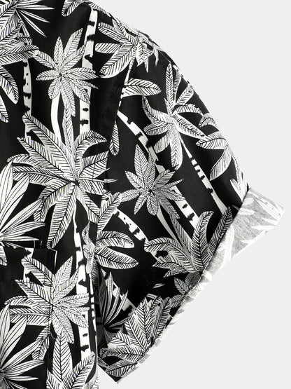 Men's Casual Hawaiian Short Sleeve Cotton Shirt