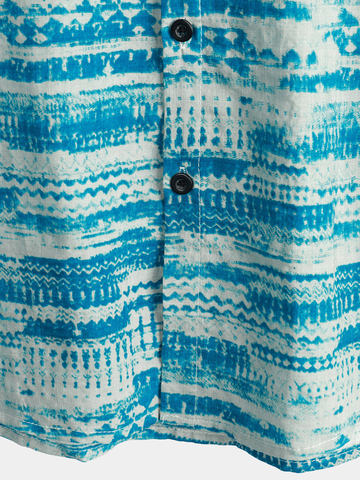 Men's Blue Vintage Pocket Holiday Summer Short Sleeve Button Shirt
