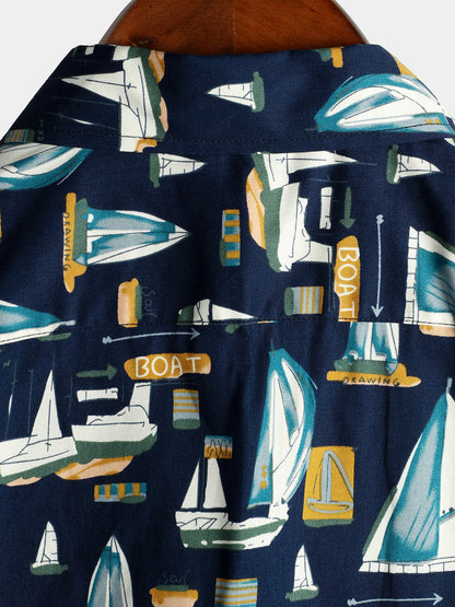 Men's Casual Holiday Cotton Pocket Short Sleeve Shirt