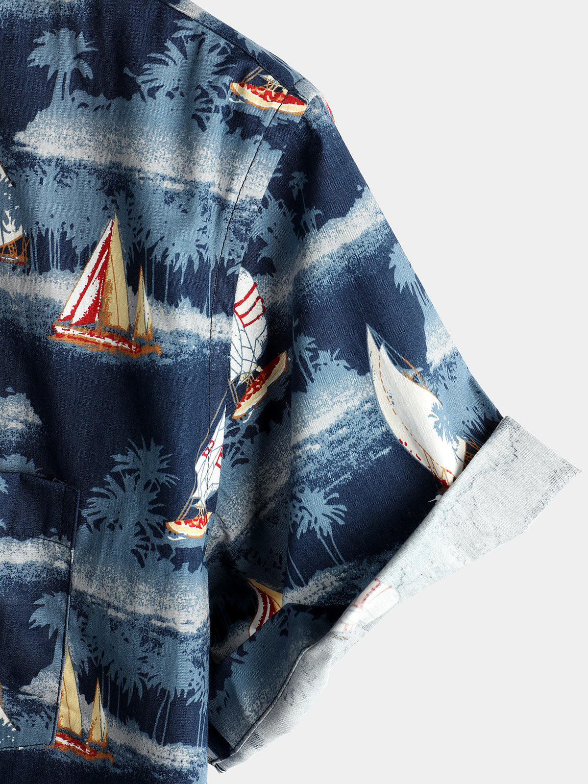 Men's Casual Holiday Cotton Pocket Short Sleeve Shirt