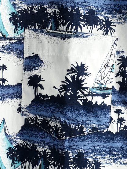 Men's Casual Hawaiian Pocket Short Sleeve Shirt