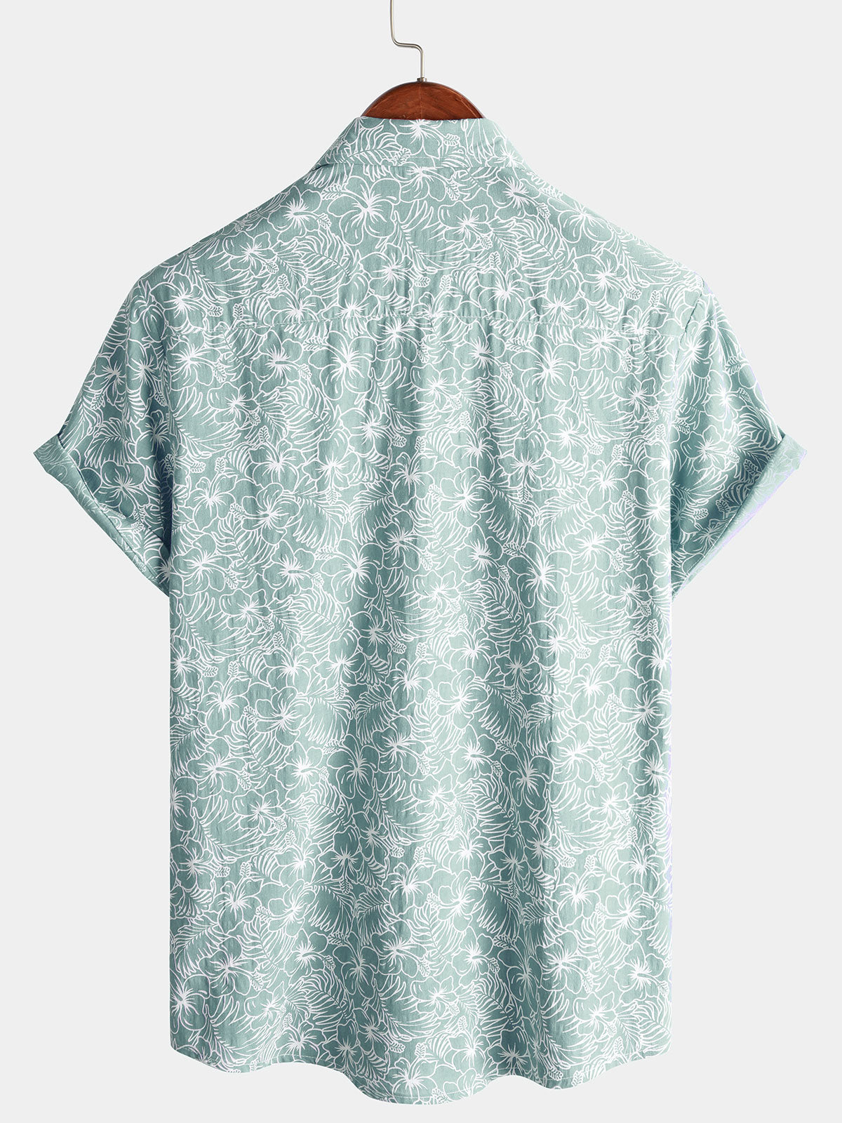 Men's Summer Floral Cotton Short Sleeve Holiday Beach Shirt