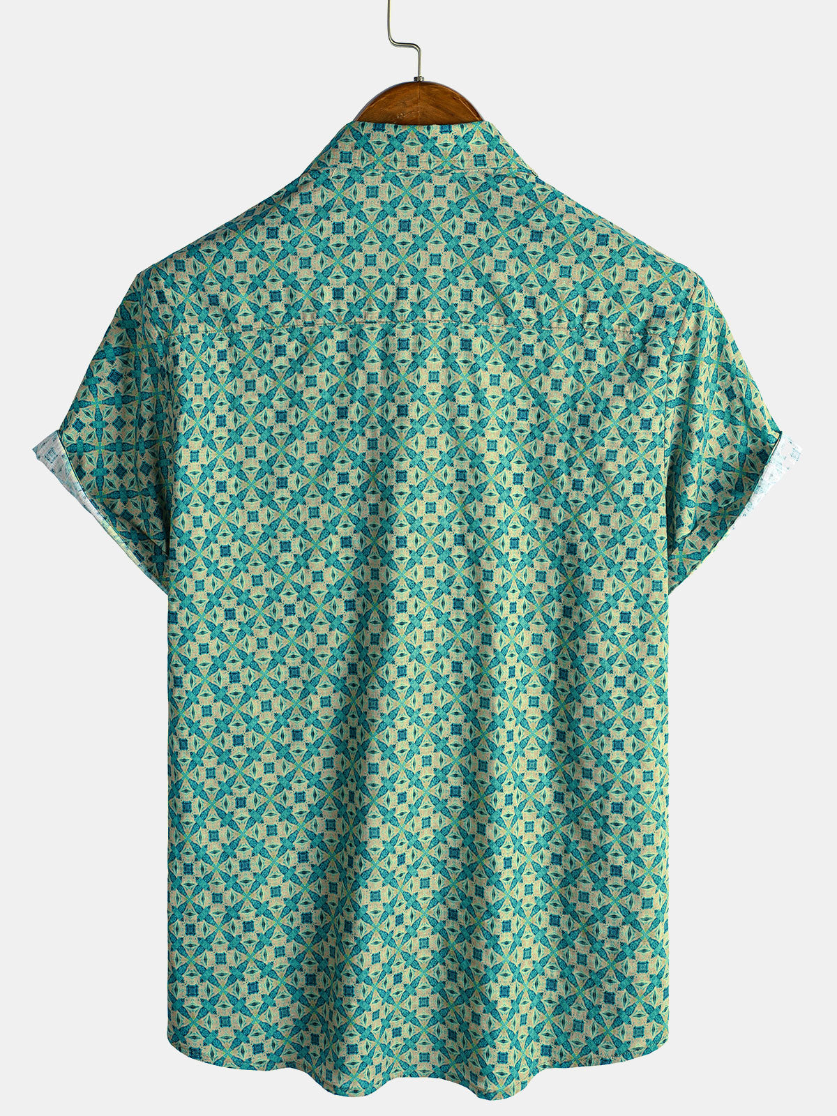 Men's Casual Retro Summer Beach Cotton Short Sleeve Shirt