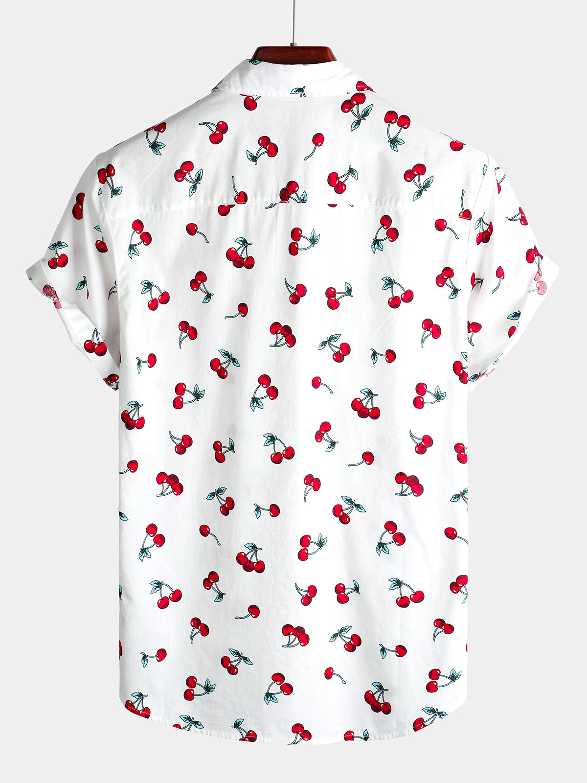 Men's Cherry Print Short Sleeve Shirt