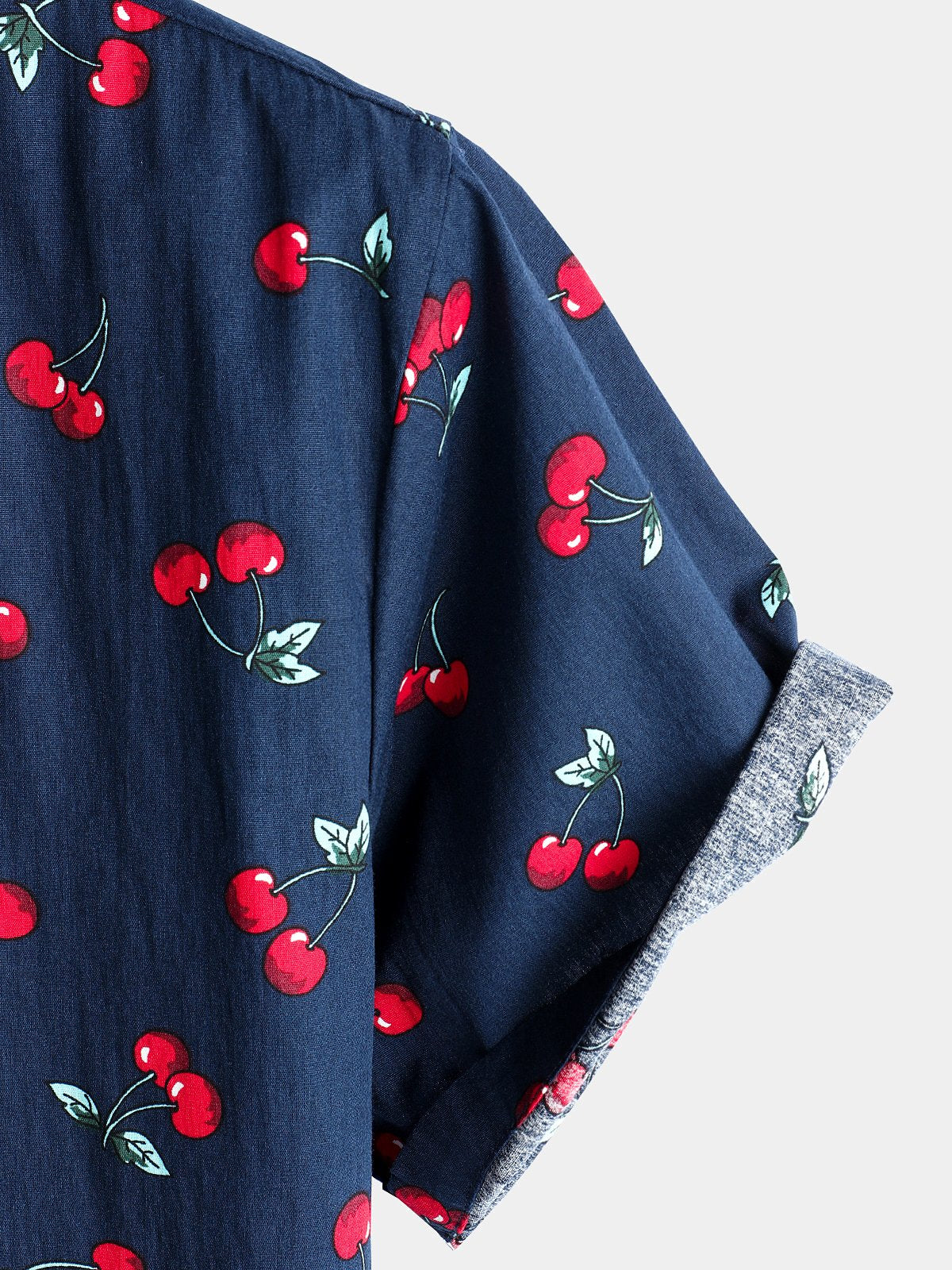 Men's Cherry Print Short Sleeve Shirt