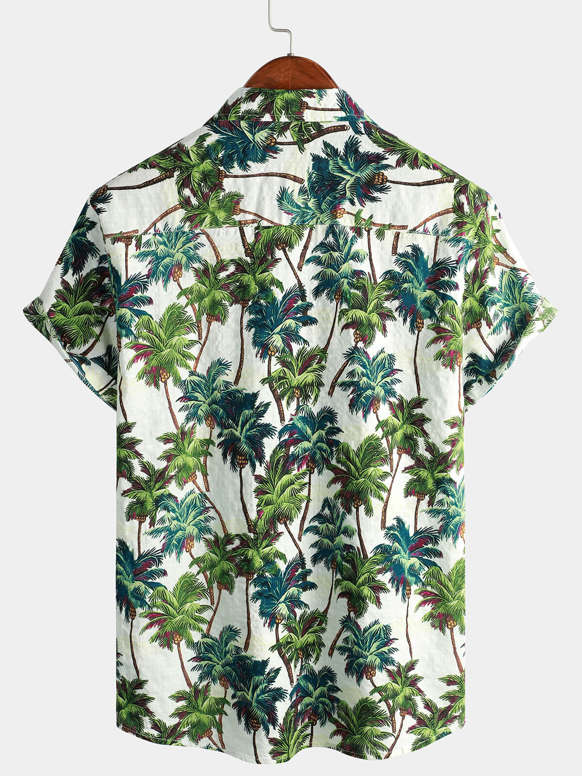 Men's Tropical Floral Print Summer Short Sleeve Palm Tree Vintage Hawaiian Shirt