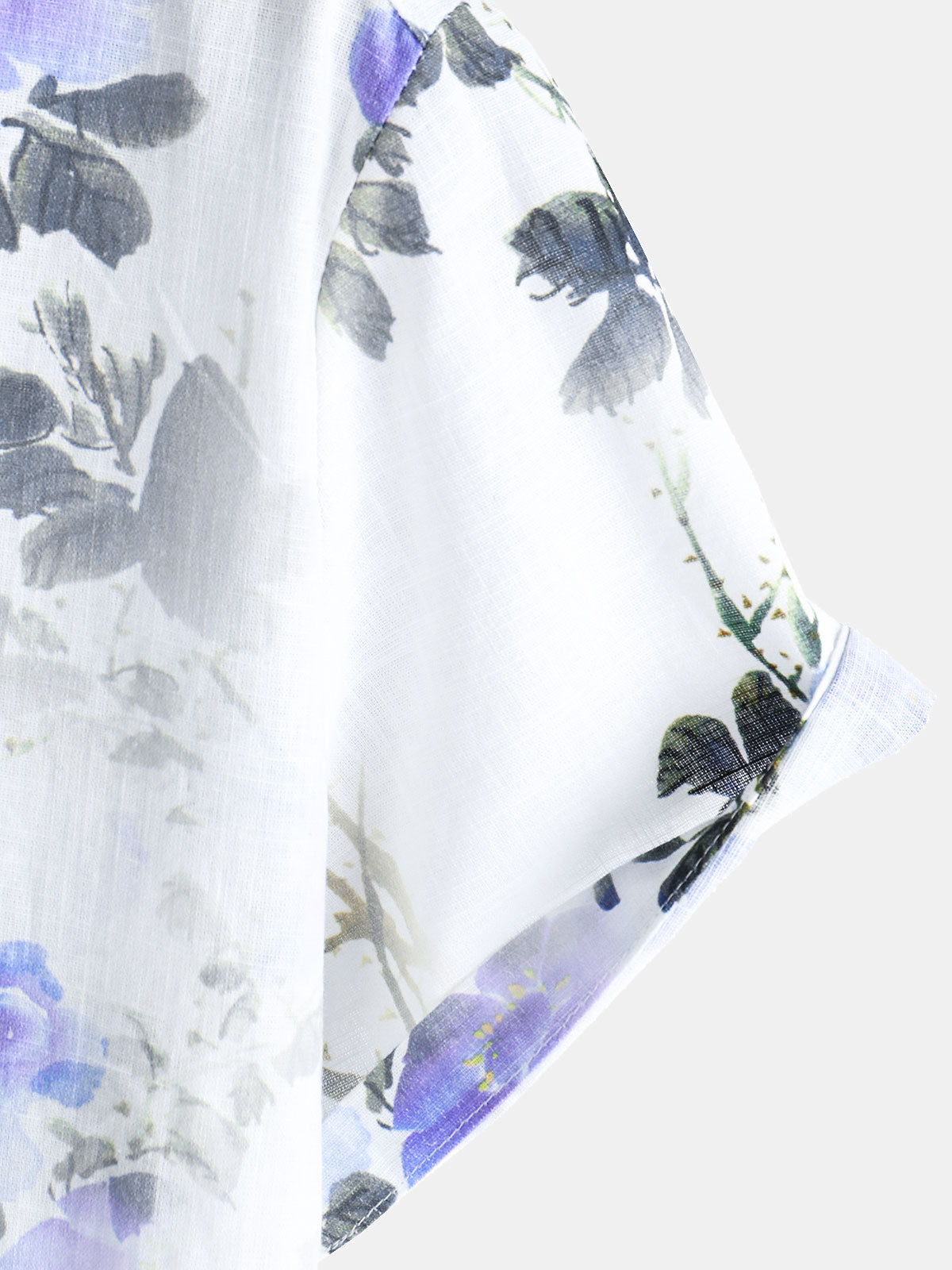 Men's Casual Holiday Summer Floral Print Short Sleeve Cotton Shirt